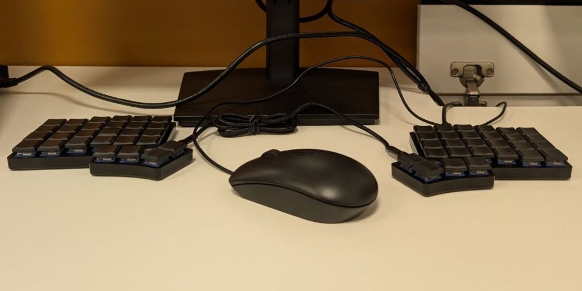 Between my keyboard is my mouse